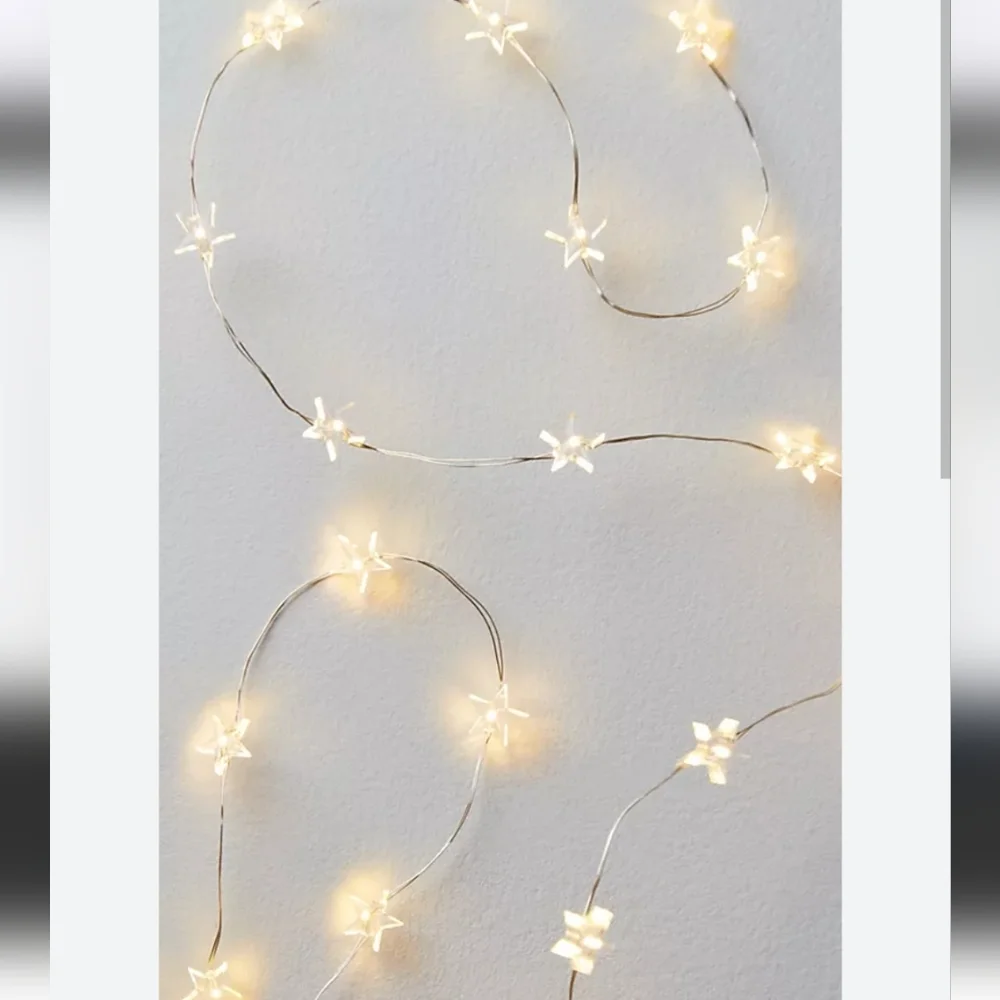 Free People Starry String Lights Mini White 7' Copper Wire With 3 Batteries NWT - Picture 7 of 16